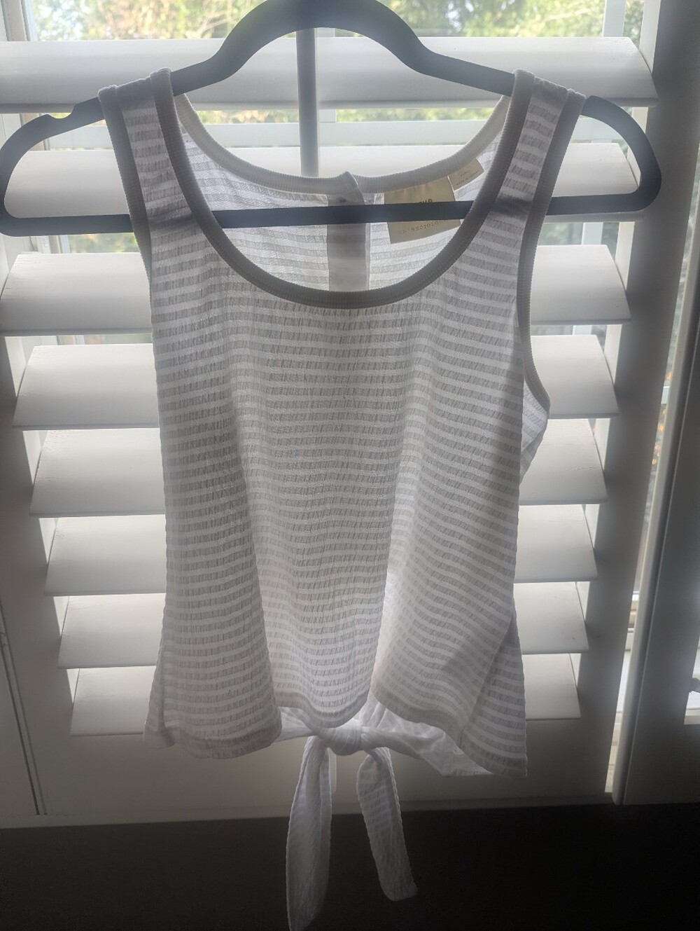 MAEVE by Anthropologie Seersucker Women’s White Tie-back Tank X-Small - Picture 12 of 12